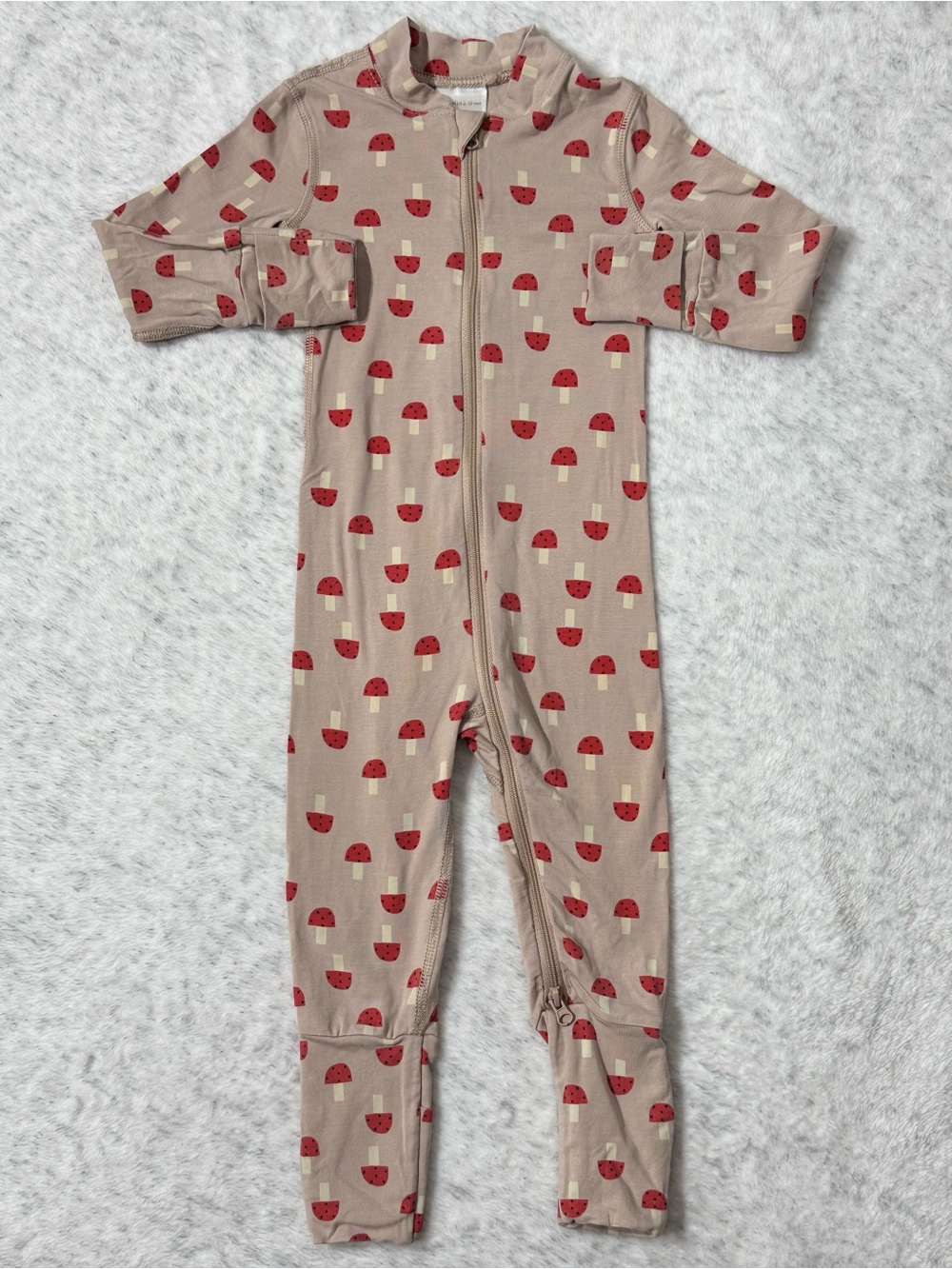 Hanna Andersson Mushroom Zip Sleeper 6-12M Baby TENCEL Modal Cottagecore Forest